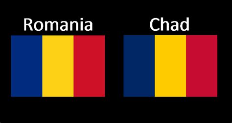 chad and romania flag difference